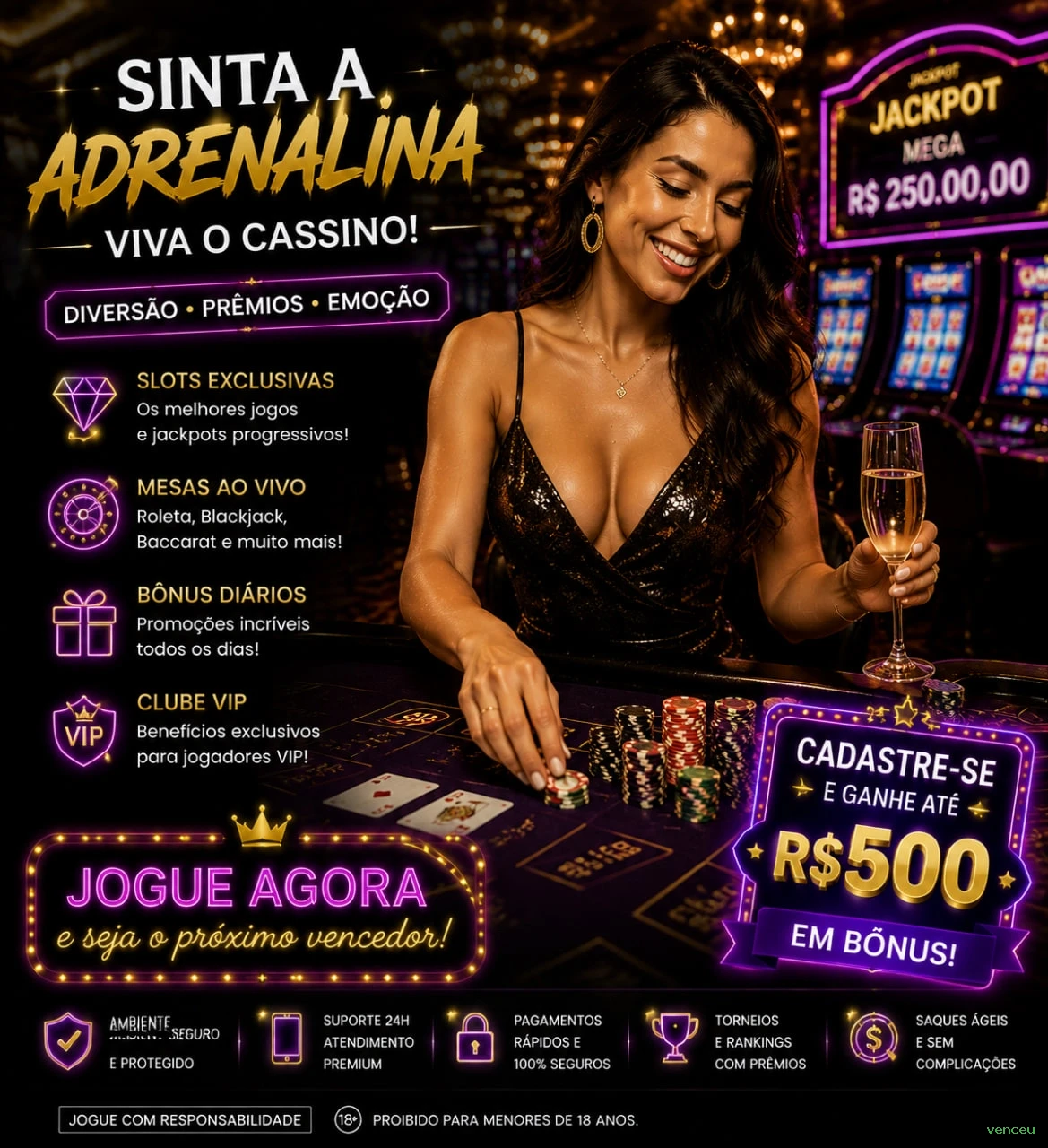 Bônus exclusivos membros VIP venceu