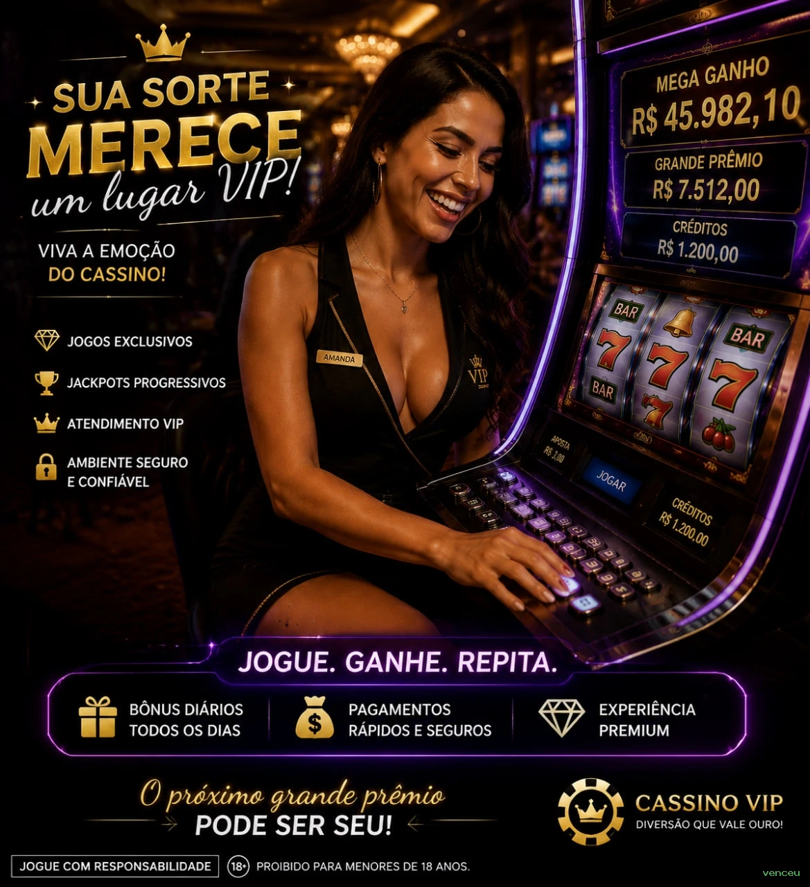 Slots com prêmios venceu